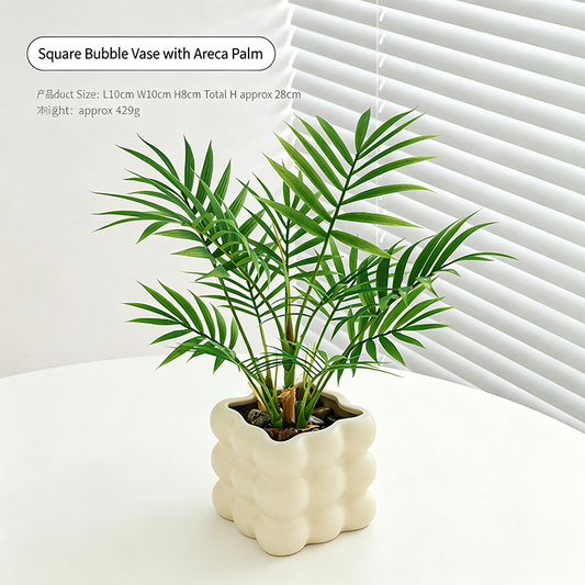 Desktop bonsai decoration with biomimetic artificial flowers and green plants