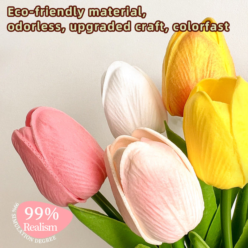 Tulip simulation flower, fake flower decoration, eternal dried flower bouquet, living room TV cabinet, dining table, high-end floral decoration