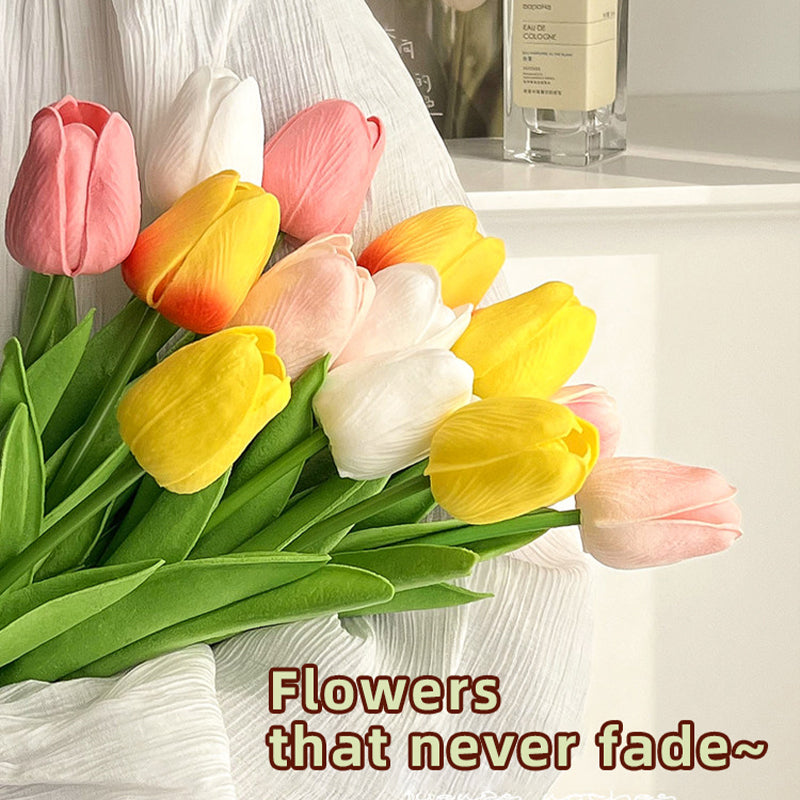 Tulip simulation flower, fake flower decoration, eternal dried flower bouquet, living room TV cabinet, dining table, high-end floral decoration