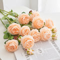 Peony Decorative Flower Artificial Dry Rose Flower Bouquet Dining Table Flower Arrangement Living Room Decorative Flower Ornament